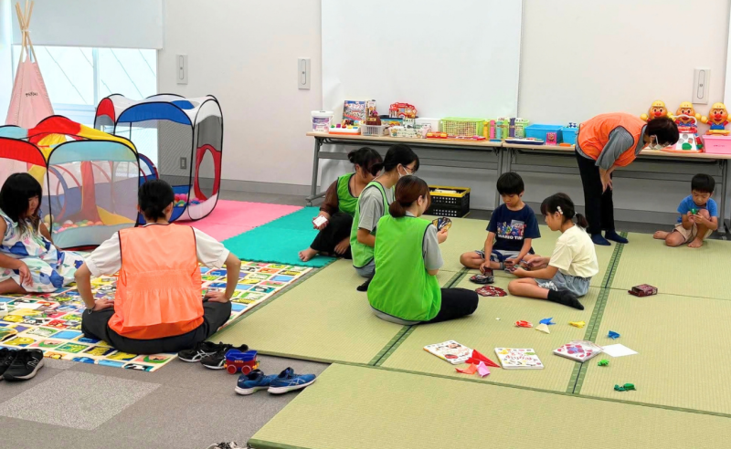 益城町のコミュニティセンターで開設された居場所